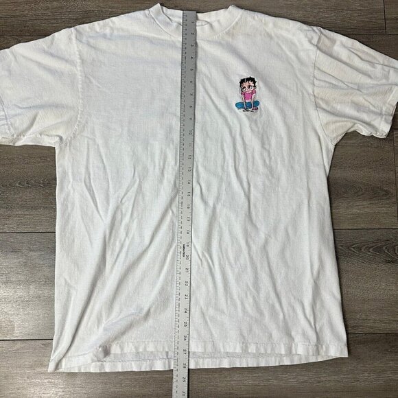 Vintage Betty Boop T Shirt Size XL PowerPro by Oneita Embroidered Single Stitch - Picture 8 of 8